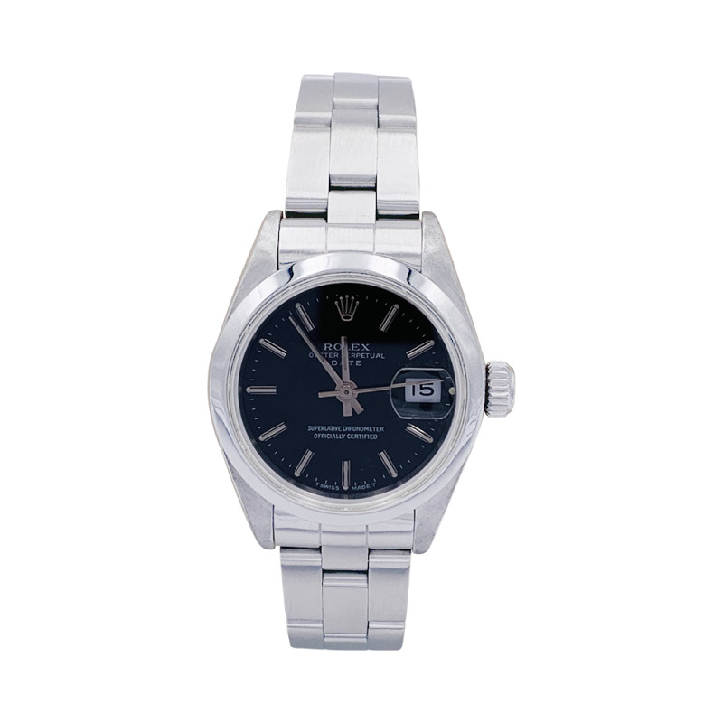 Rolex steel watch, "Oyster Perpetual Date" collection.