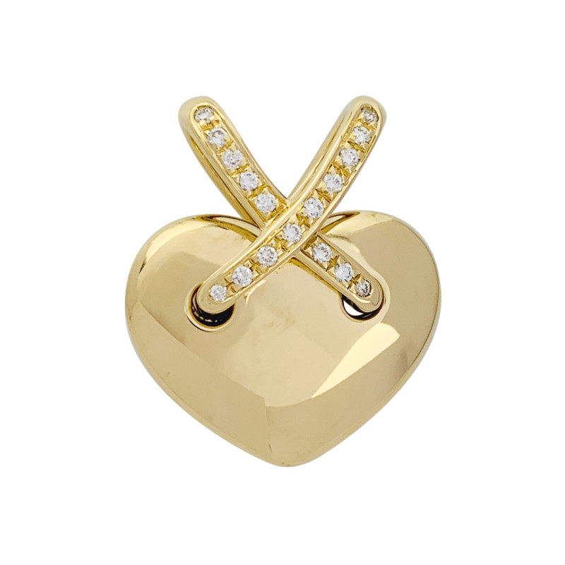 Pendentif Chaumet, collection "Liens", en or jaune et diamants.