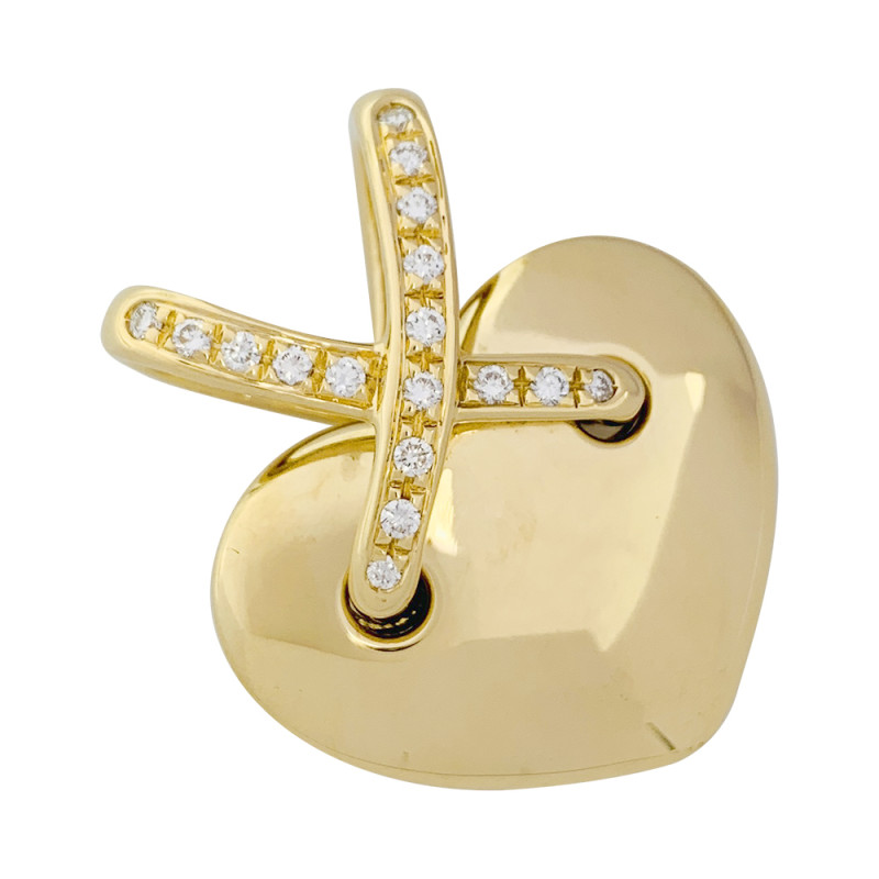 Pendentif Chaumet, collection "Liens", en or jaune et diamants.