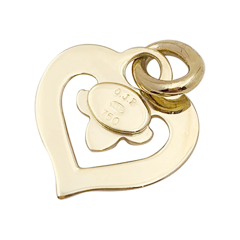 Pendentif O.J.Perrin, "Coeur Légendes", or jaune.