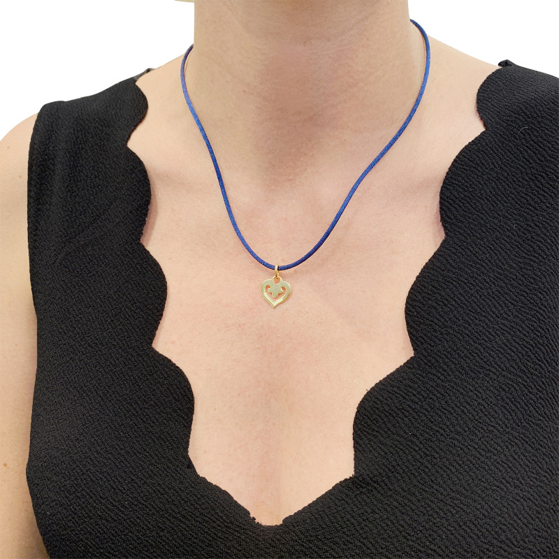 Pendentif O.J.Perrin, "Coeur Légendes", or jaune.