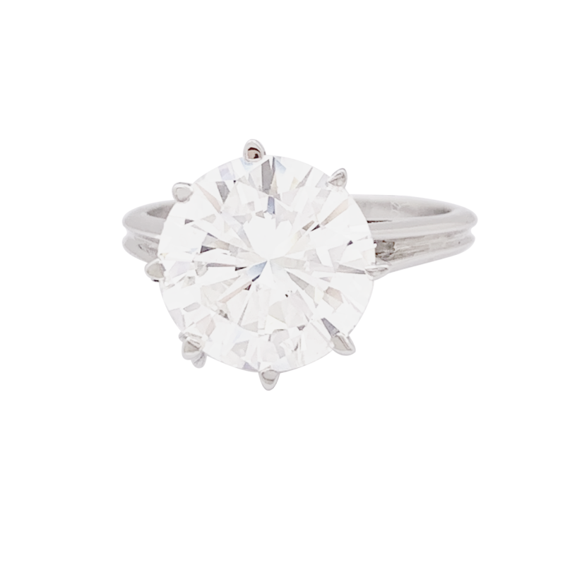 Solitaire or blanc, diamant 4,02 carats.