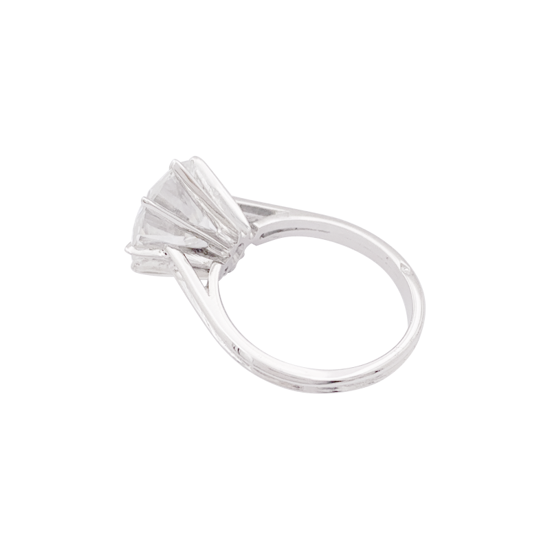 Solitaire or blanc, diamant 4,02 carats.