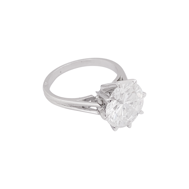 Solitaire or blanc, diamant 4,02 carats.