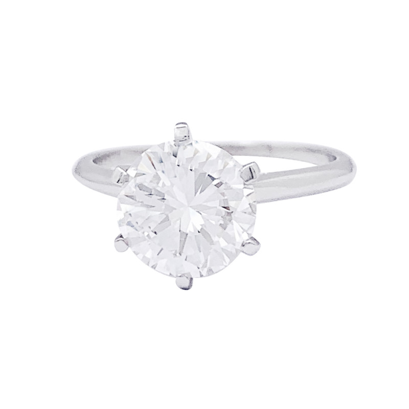 Solitaire or blanc et platine, 2,17 cts.