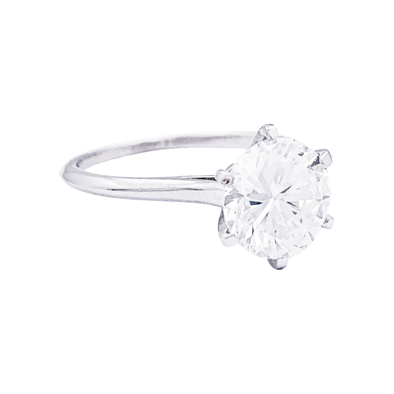 Solitaire or blanc et platine, 2,17 cts.