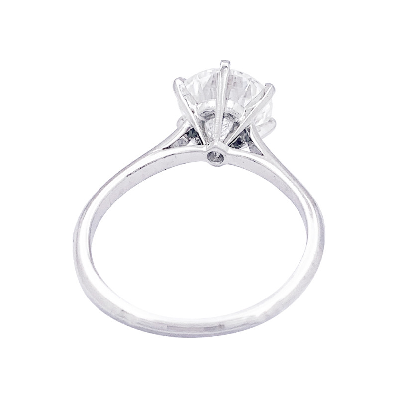 Solitaire or blanc et platine, 2,17 cts.