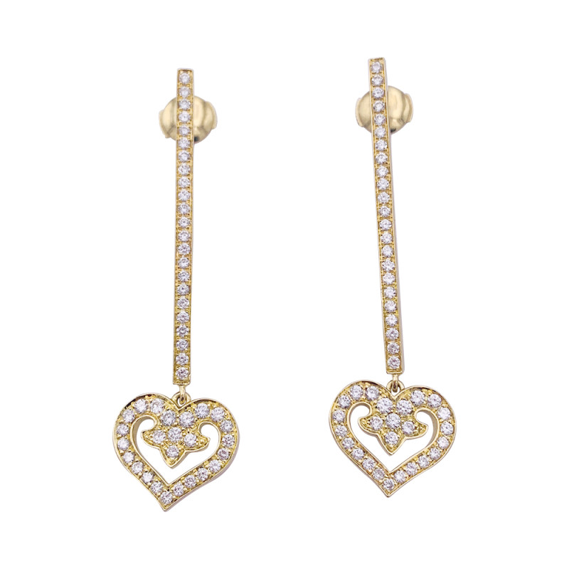 Boucles d'oreilles O.J.Perrin, "Légendes", or jaune, diamants.