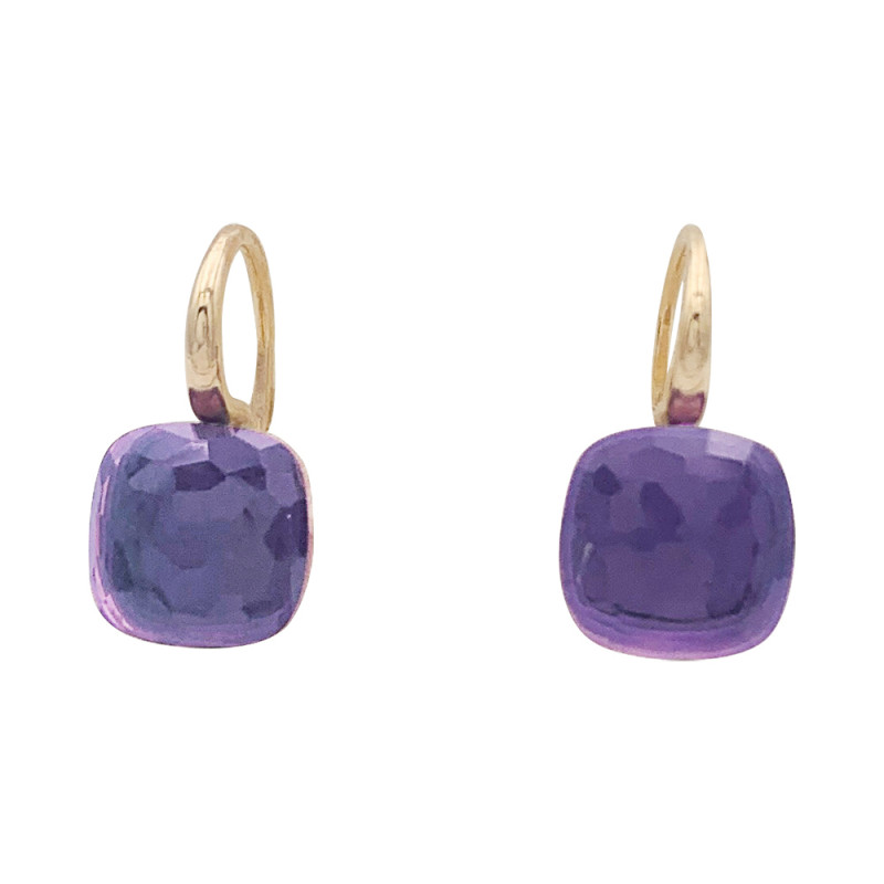Pomellato two golds earrings, "Nudo Classic" collection, amethysts.