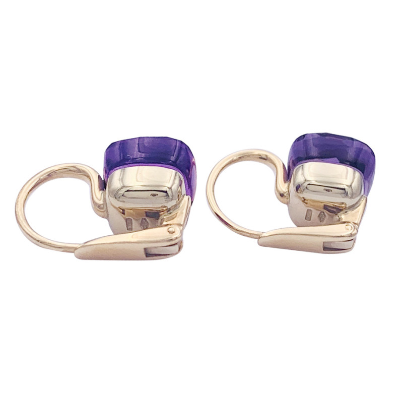 Pomellato two golds earrings, "Nudo Classic" collection, amethysts.