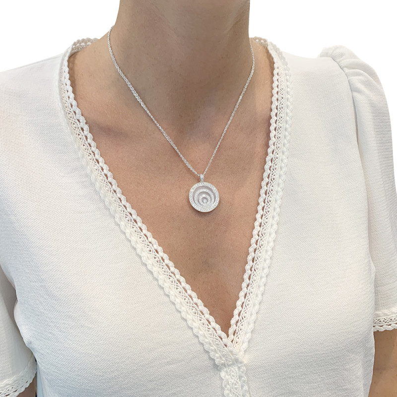 Chopard white gold necklace, "Happy Spirit" collection.