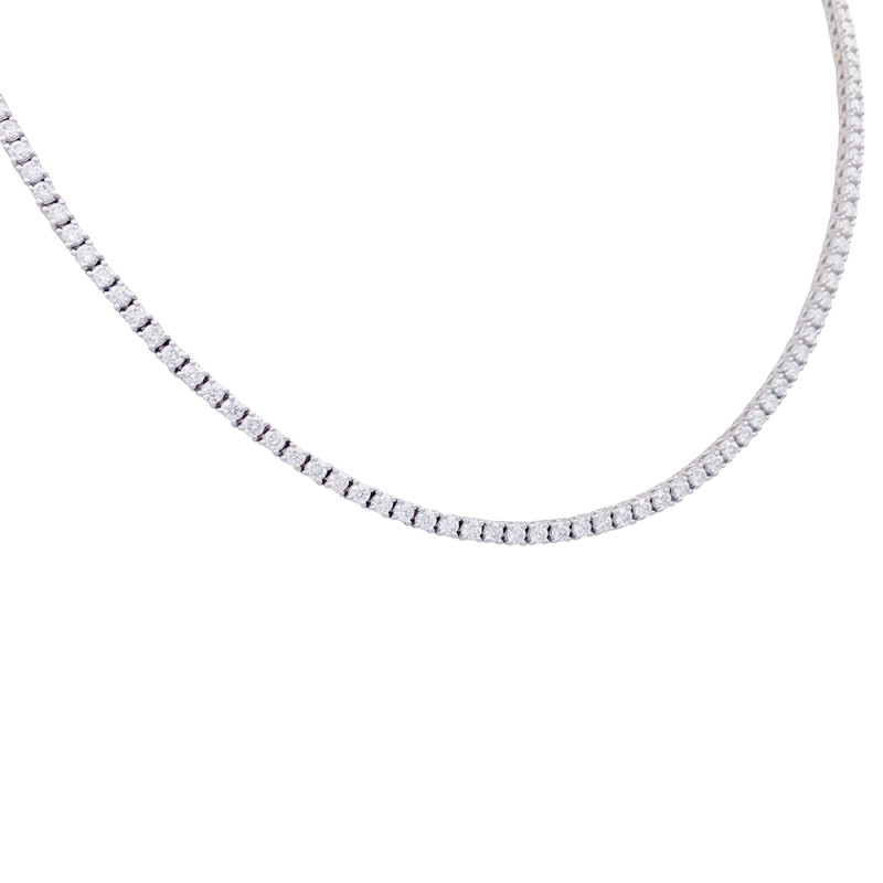 White gold tennis necklace, diamonds.
