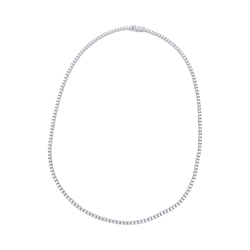 White gold tennis necklace, diamonds.
