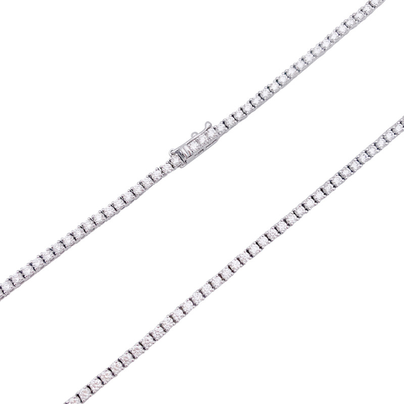 White gold tennis necklace, diamonds.