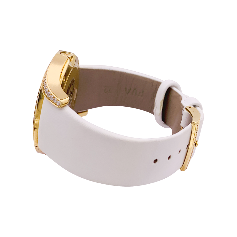 Montre Piaget "Gala LimeLight" or jaune, diamants, cuir.