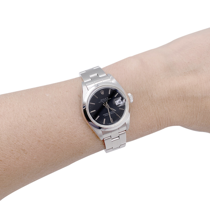 Rolex steel watch, "Oyster Perpetual Date" collection.