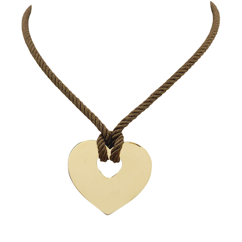 Pendentif Poiray, "Coeur Secret", or jaune.