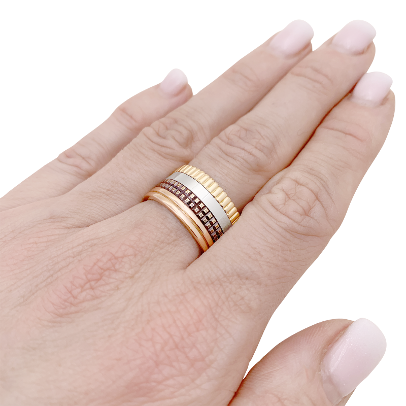 Bague Boucheron "Quatre Classique Large" trois ors.