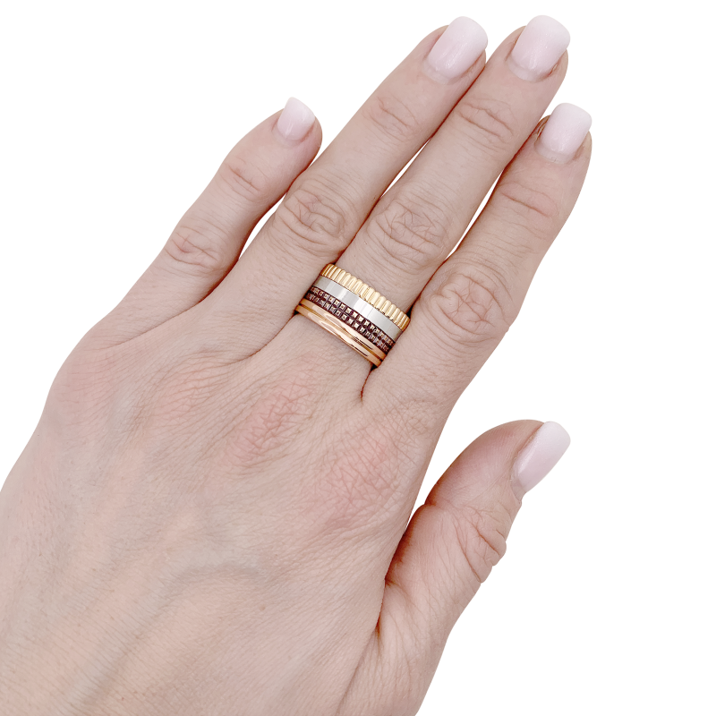 Bague Boucheron "Quatre Classique Large" trois ors.