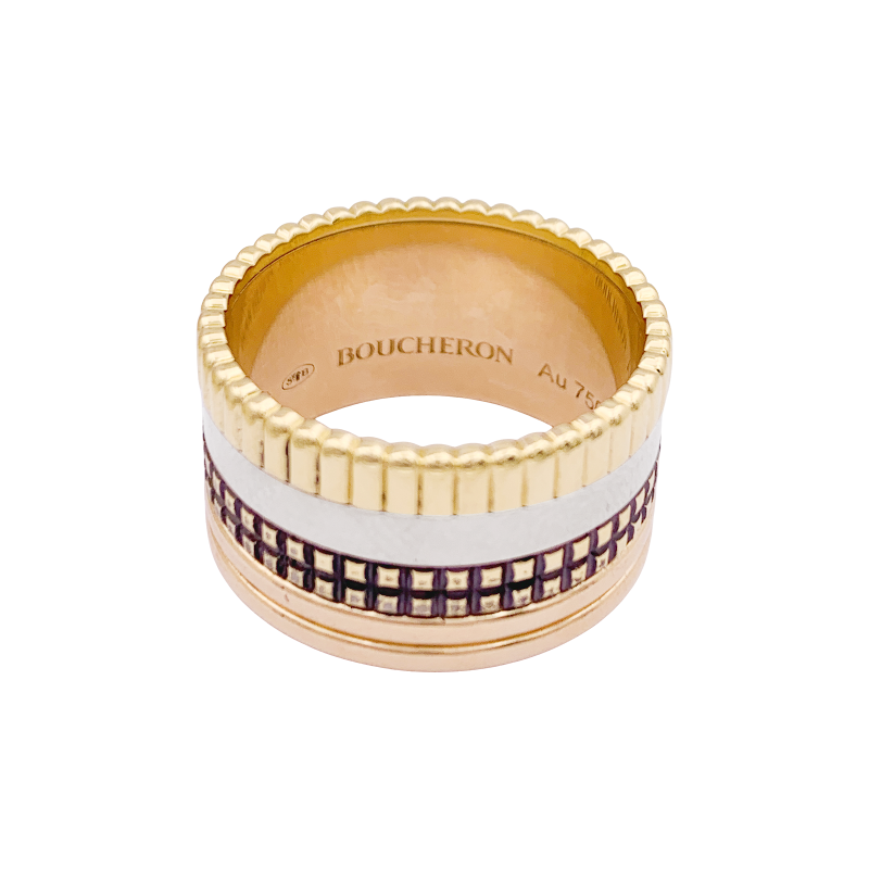 Bague Boucheron "Quatre Classique Large" trois ors.