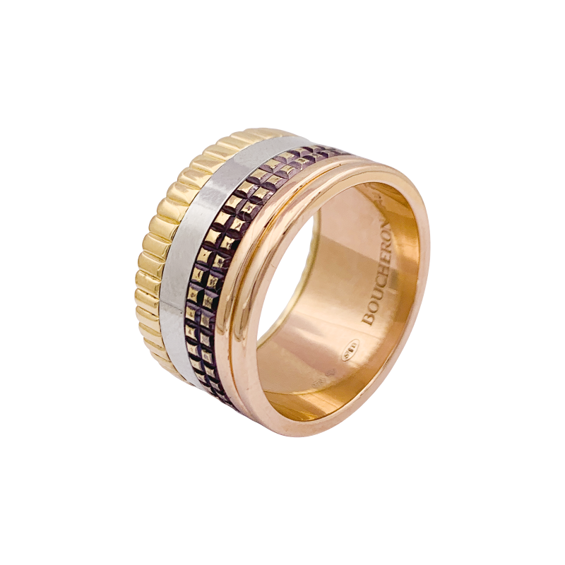 Bague Boucheron "Quatre Classique Large" trois ors.