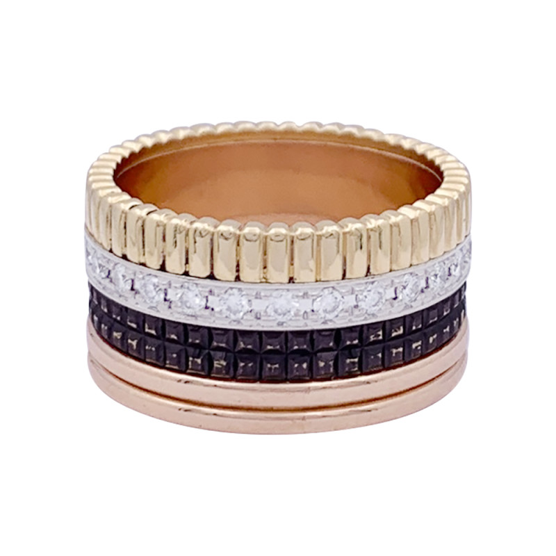 Bague Boucheron, "Quatre Classique Large", trois ors et diamants
