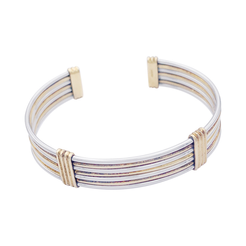 Bracelet Cartier or jaune et acier.