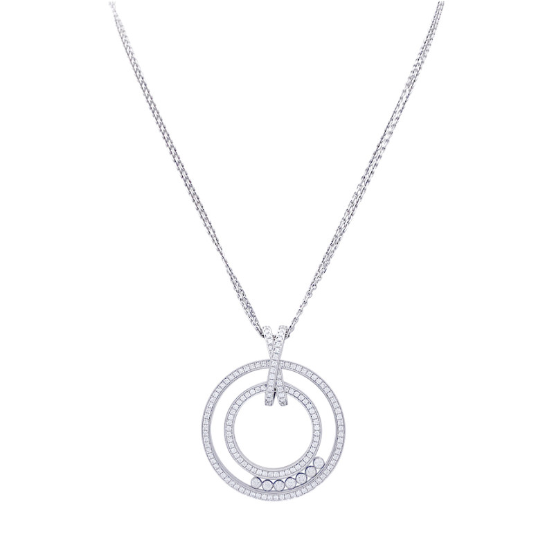 Chopard white gold pendant, "Happy Diamonds" collection.