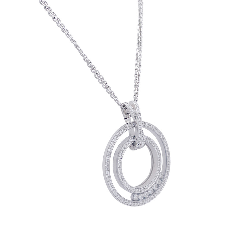 Chopard white gold pendant, "Happy Diamonds" collection.