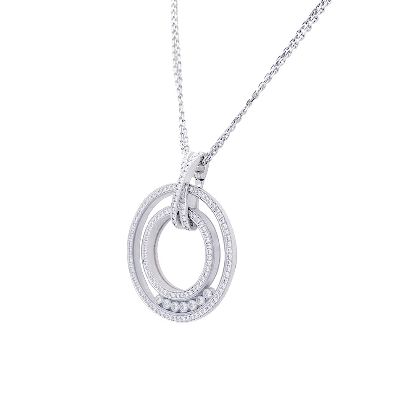 Chopard white gold pendant, "Happy Diamonds" collection.