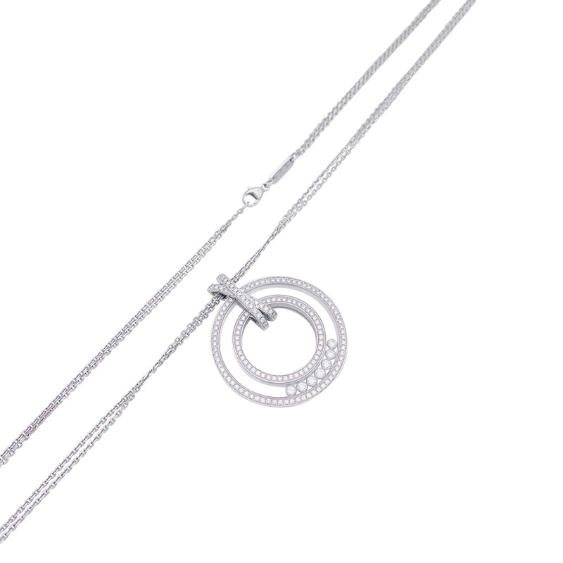 Chopard white gold pendant, "Happy Diamonds" collection.