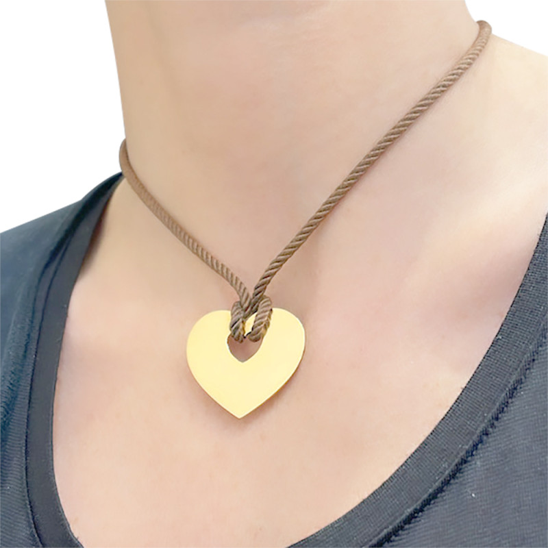 Pendentif Poiray, "Coeur Secret", or jaune.