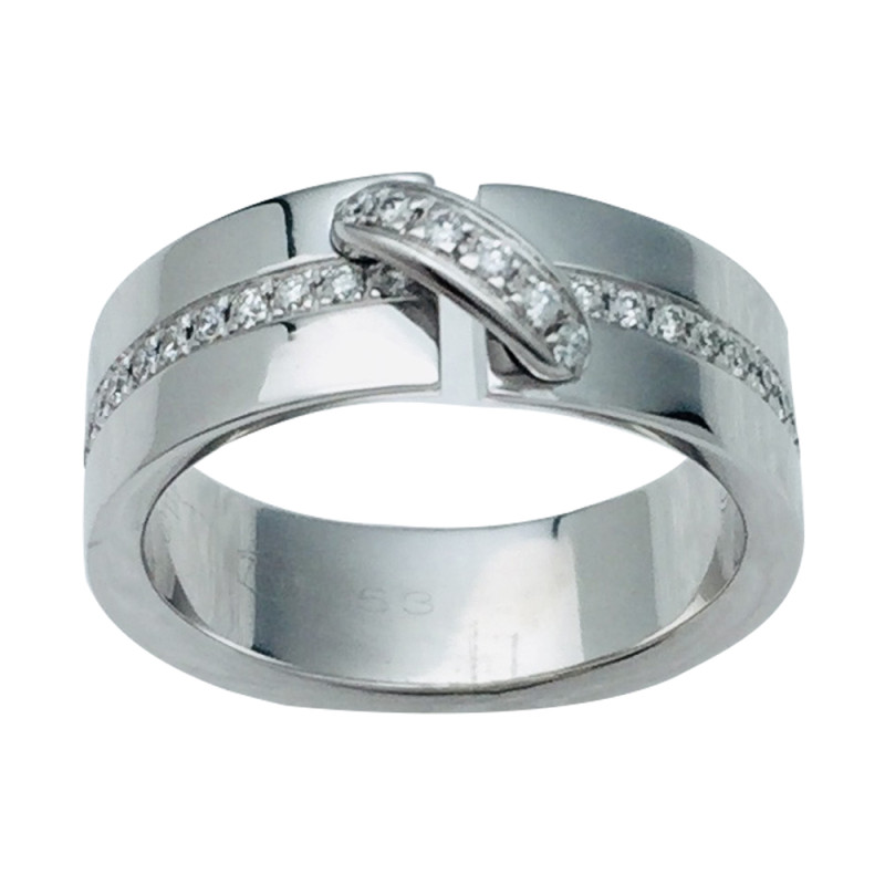 White gold Chaumet ring "Lien" collection, diamonds.