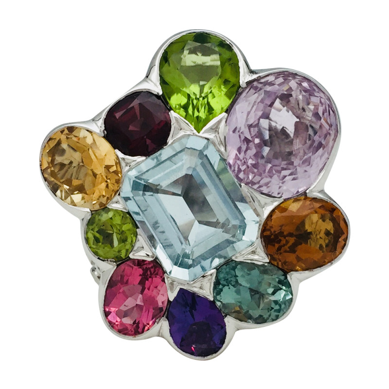Bague Dior, "Belle d'été" en or blanc et pierres de couleurs.