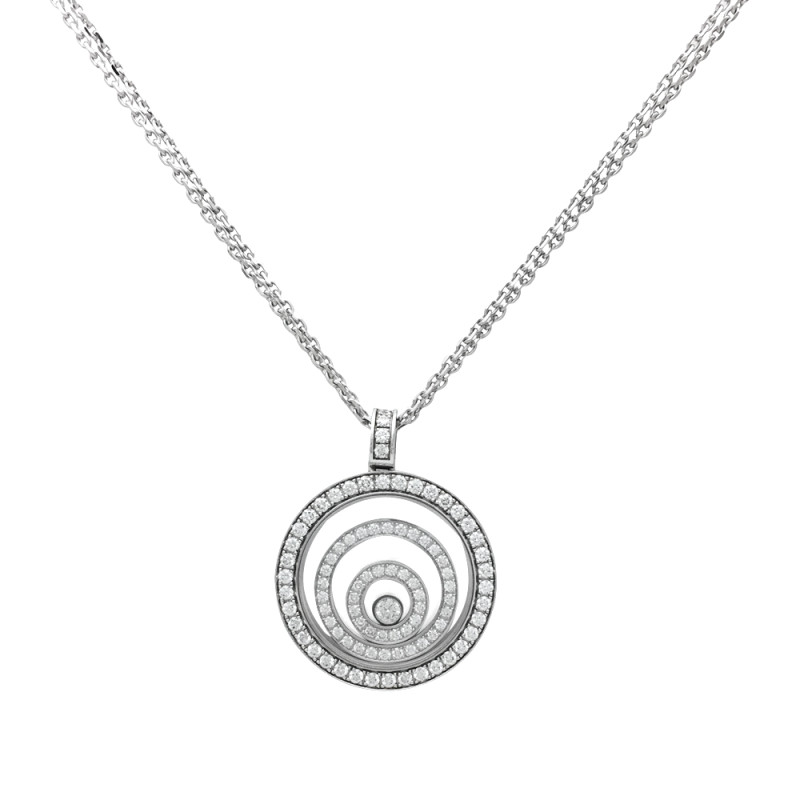 Chopard white gold necklace, "Happy Spirit" collection.