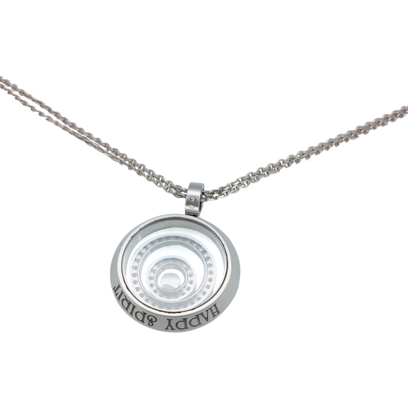 Chopard white gold necklace, "Happy Spirit" collection.
