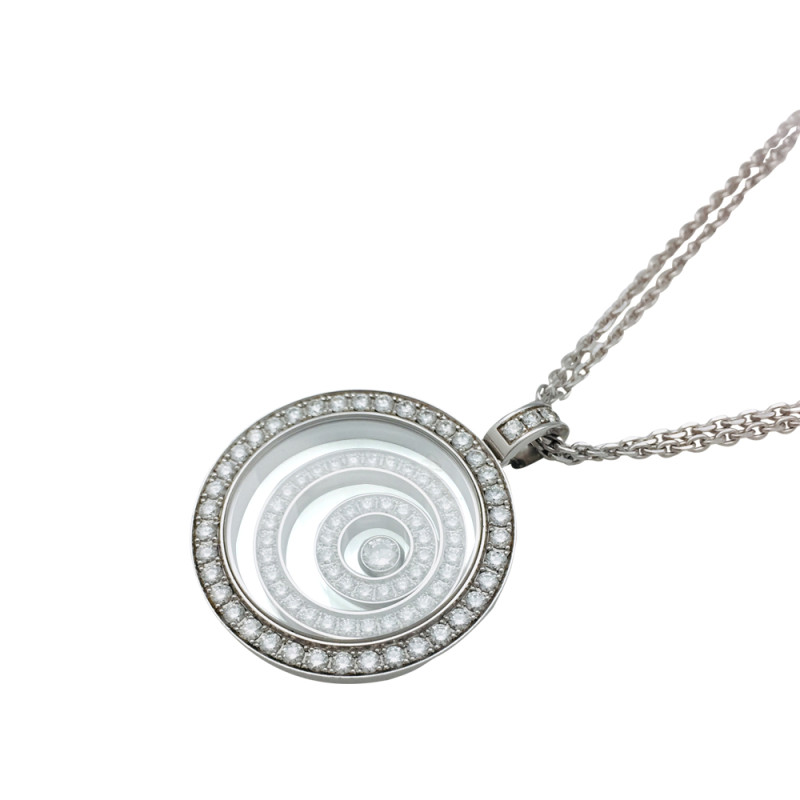 Chopard white gold necklace, "Happy Spirit" collection.