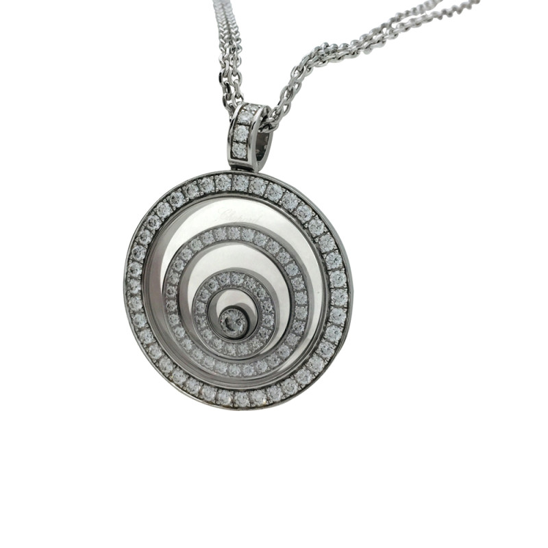 Chopard white gold necklace, "Happy Spirit" collection.