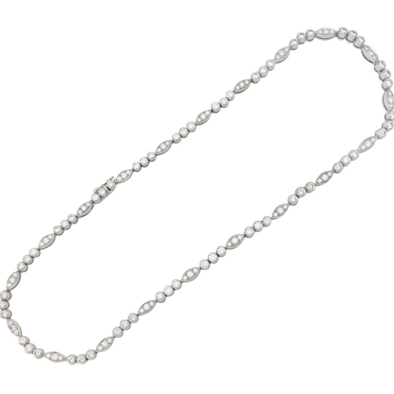 Platinum and white gold Cartier necklace "Dentelle" collection, diamonds.