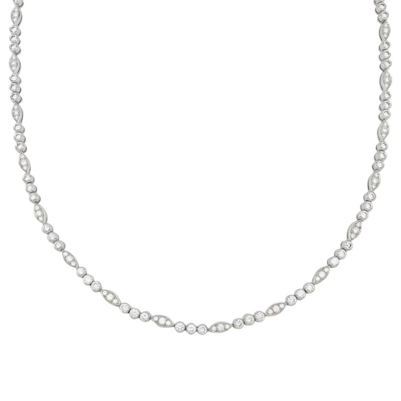 Platinum and white gold Cartier necklace "Dentelle" collection, diamonds.