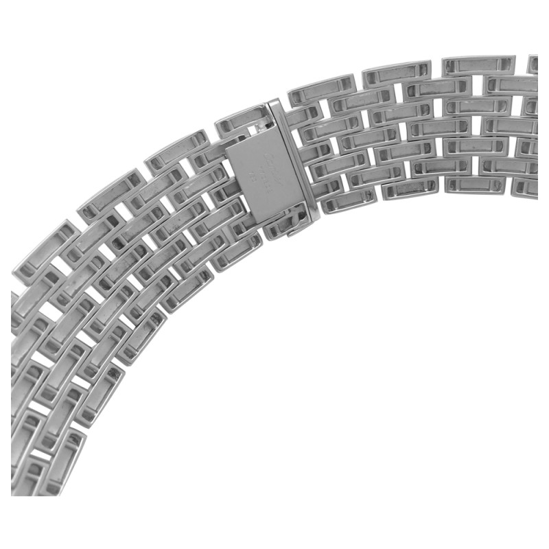 Collier ras de cou Cartier double "C" en or blanc, diamants.