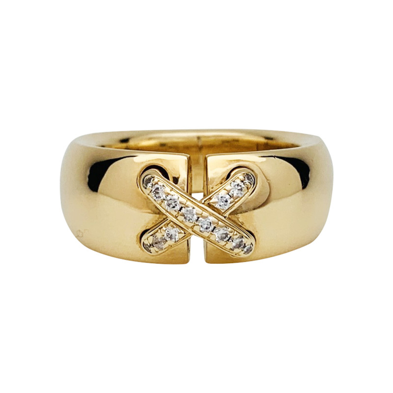 Yellow gold and diamond Chaumet ring, "Lien" collection.