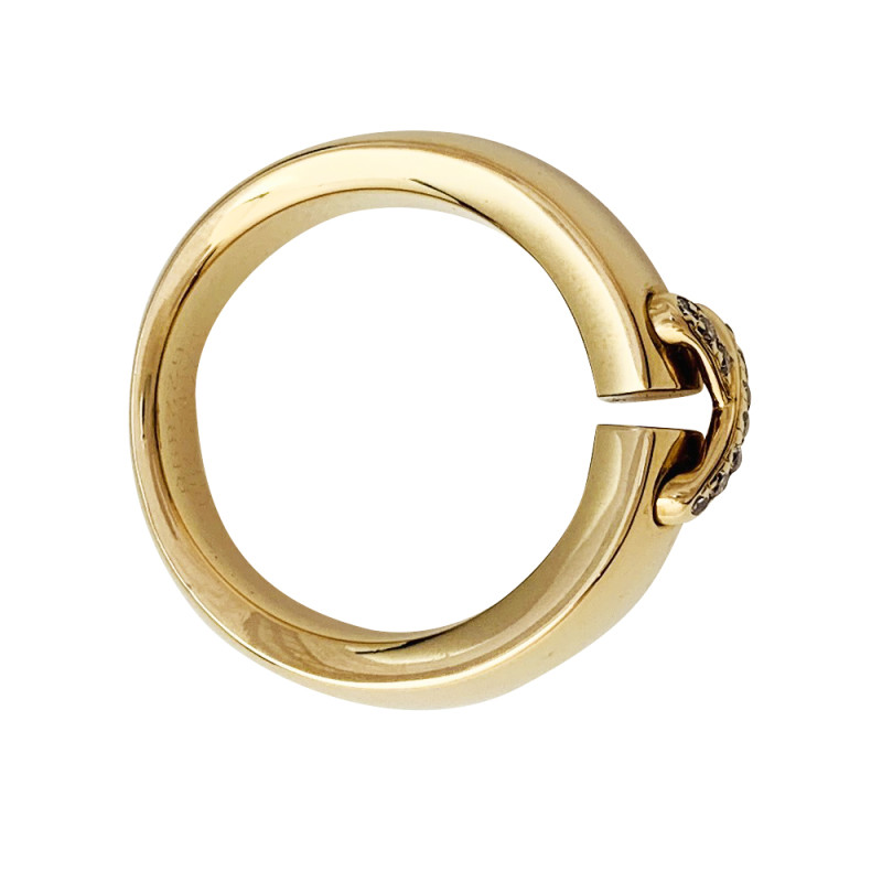 Yellow gold and diamond Chaumet ring, "Lien" collection.