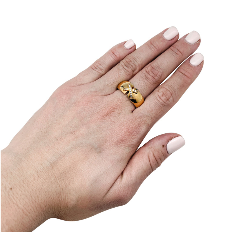 Yellow gold and diamond Chaumet ring, "Lien" collection.