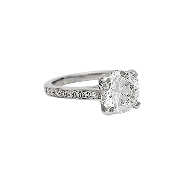 Platinum 2,02 carats diamond ring.