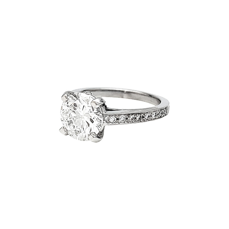 Platinum 2,02 carats diamond ring.