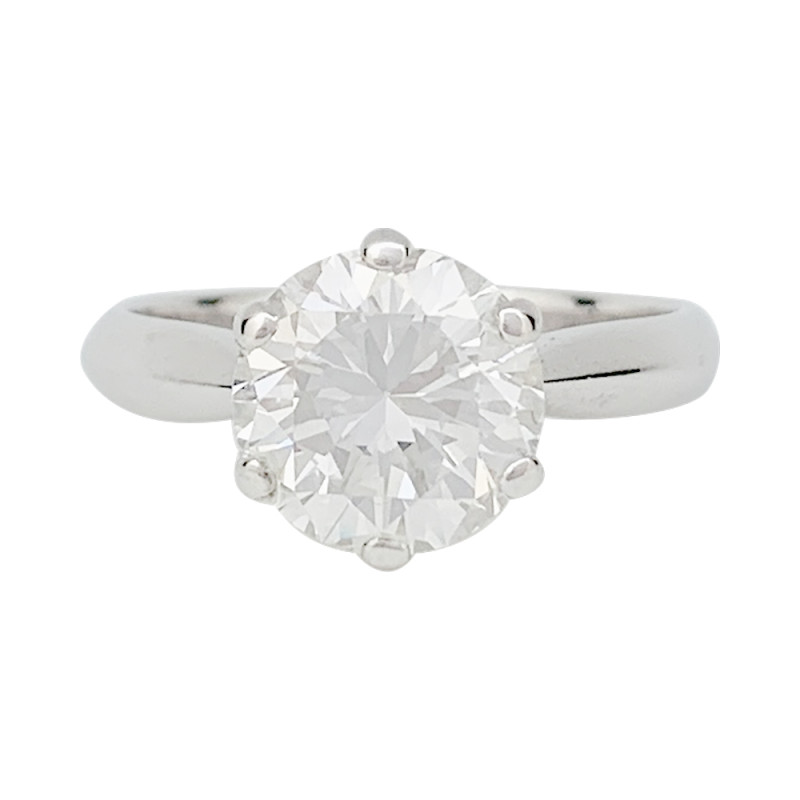 Bague diamant 2,52 carats, en or blanc.