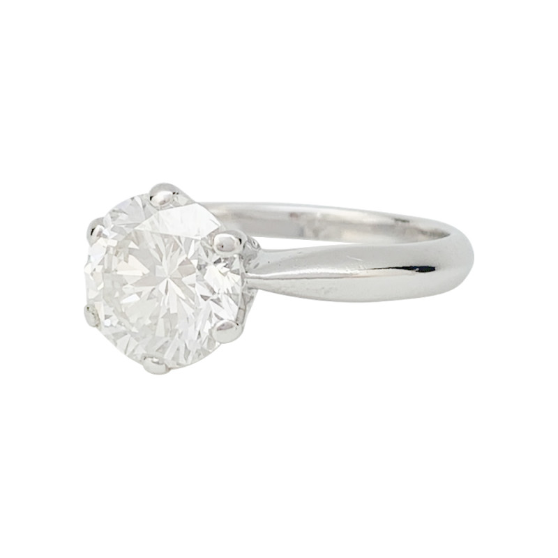 Bague diamant 2,52 carats, en or blanc.