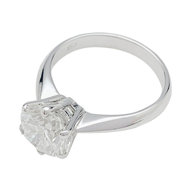 Bague diamant 2,52 carats, en or blanc.