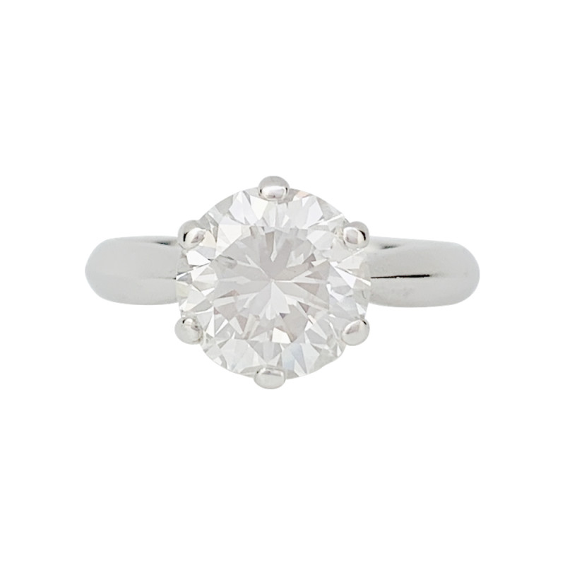 Bague diamant 2,52 carats, en or blanc.